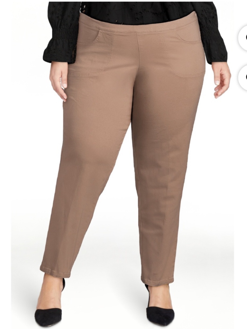 Just My Size Women’s Plus Taupe 2 Pocket Pull Up Pants Size 1X NWT
